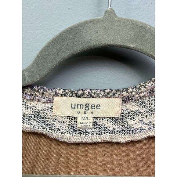 Umgee Sweater Womens medium/large open front sleeveless fringe waterfall - Picture 3 of 6